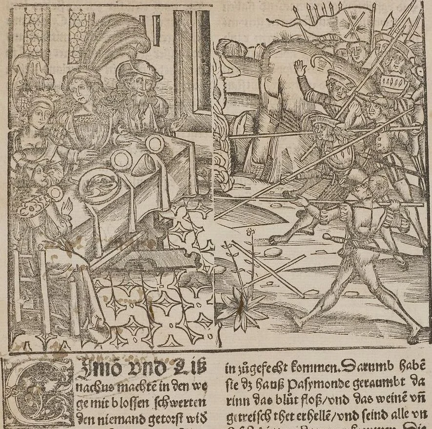 An illustration from Johann Lange ; Giovanni Boccaccio (Druck) ; Johannes Adelphus (Druck) ; Thomas Lirer (Druck) ; Johannes de Capua (Druck) ; Jacobus de Cessolis (Druck), leaf 149