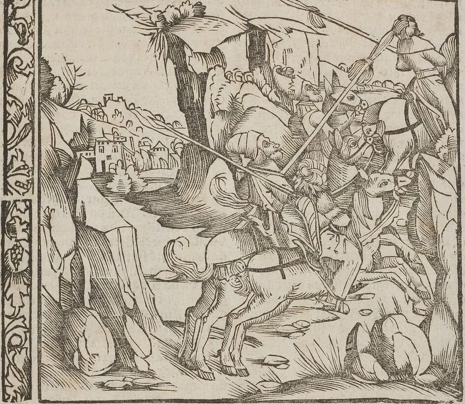 An illustration from Johann Lange ; Giovanni Boccaccio (Druck) ; Johannes Adelphus (Druck) ; Thomas Lirer (Druck) ; Johannes de Capua (Druck) ; Jacobus de Cessolis (Druck), leaf 163
