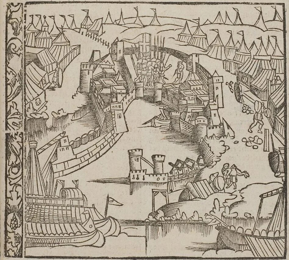 An illustration from Johann Lange ; Giovanni Boccaccio (Druck) ; Johannes Adelphus (Druck) ; Thomas Lirer (Druck) ; Johannes de Capua (Druck) ; Jacobus de Cessolis (Druck), leaf 185