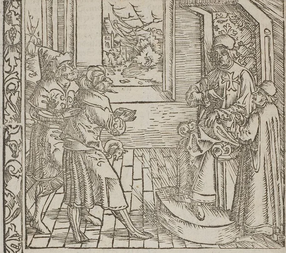 An illustration from Johann Lange ; Giovanni Boccaccio (Druck) ; Johannes Adelphus (Druck) ; Thomas Lirer (Druck) ; Johannes de Capua (Druck) ; Jacobus de Cessolis (Druck), leaf 204
