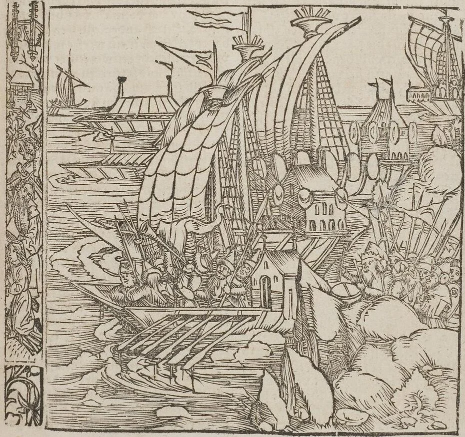 An illustration from Johann Lange ; Giovanni Boccaccio (Druck) ; Johannes Adelphus (Druck) ; Thomas Lirer (Druck) ; Johannes de Capua (Druck) ; Jacobus de Cessolis (Druck), leaf 207