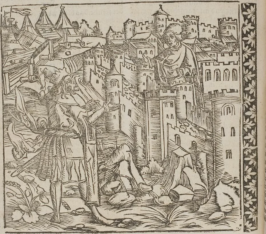 An illustration from Johann Lange ; Giovanni Boccaccio (Druck) ; Johannes Adelphus (Druck) ; Thomas Lirer (Druck) ; Johannes de Capua (Druck) ; Jacobus de Cessolis (Druck), leaf 214