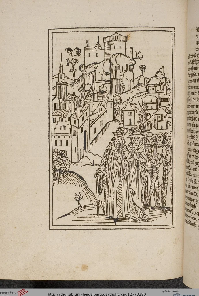 An illustration from Johann Lange ; Giovanni Boccaccio (Druck) ; Johannes Adelphus (Druck) ; Thomas Lirer (Druck) ; Johannes de Capua (Druck) ; Jacobus de Cessolis (Druck), leaf 280