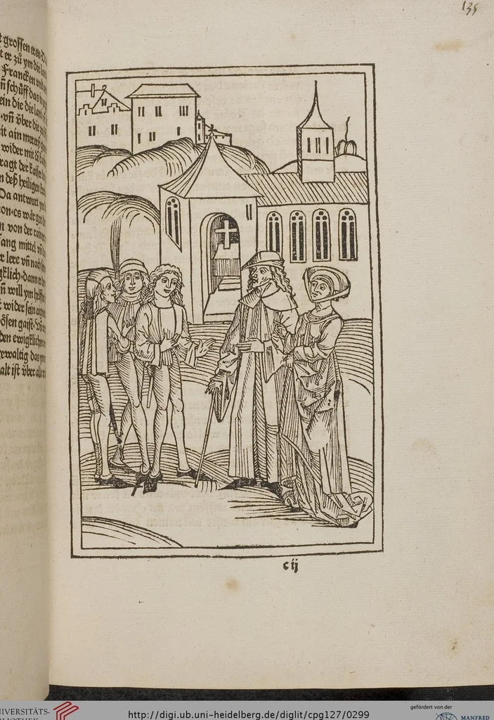 An illustration from Johann Lange ; Giovanni Boccaccio (Druck) ; Johannes Adelphus (Druck) ; Thomas Lirer (Druck) ; Johannes de Capua (Druck) ; Jacobus de Cessolis (Druck), leaf 299