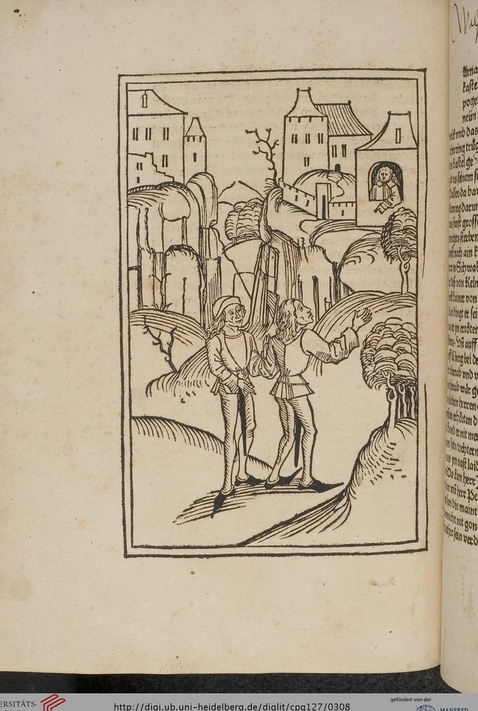 An illustration from Johann Lange ; Giovanni Boccaccio (Druck) ; Johannes Adelphus (Druck) ; Thomas Lirer (Druck) ; Johannes de Capua (Druck) ; Jacobus de Cessolis (Druck), leaf 308