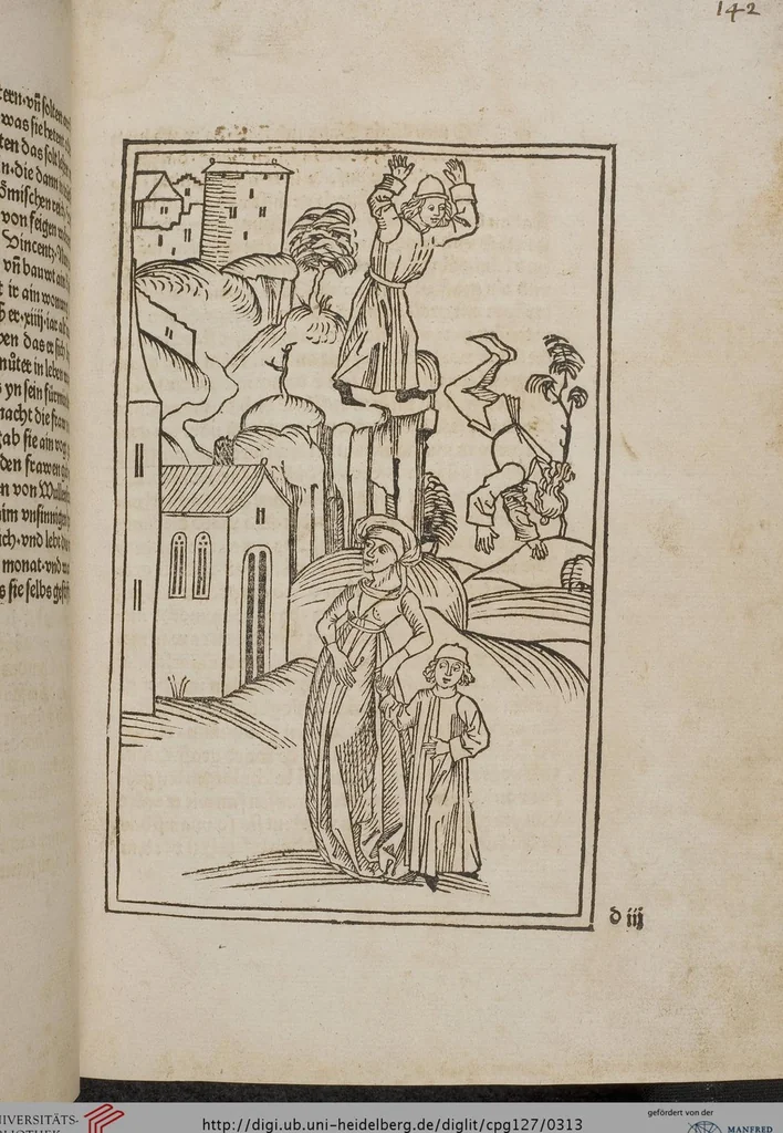 An illustration from Johann Lange ; Giovanni Boccaccio (Druck) ; Johannes Adelphus (Druck) ; Thomas Lirer (Druck) ; Johannes de Capua (Druck) ; Jacobus de Cessolis (Druck), leaf 313