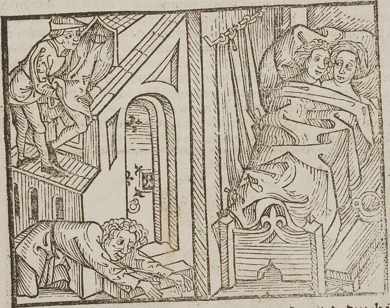 An illustration from Johann Lange ; Giovanni Boccaccio (Druck) ; Johannes Adelphus (Druck) ; Thomas Lirer (Druck) ; Johannes de Capua (Druck) ; Jacobus de Cessolis (Druck), leaf 417
