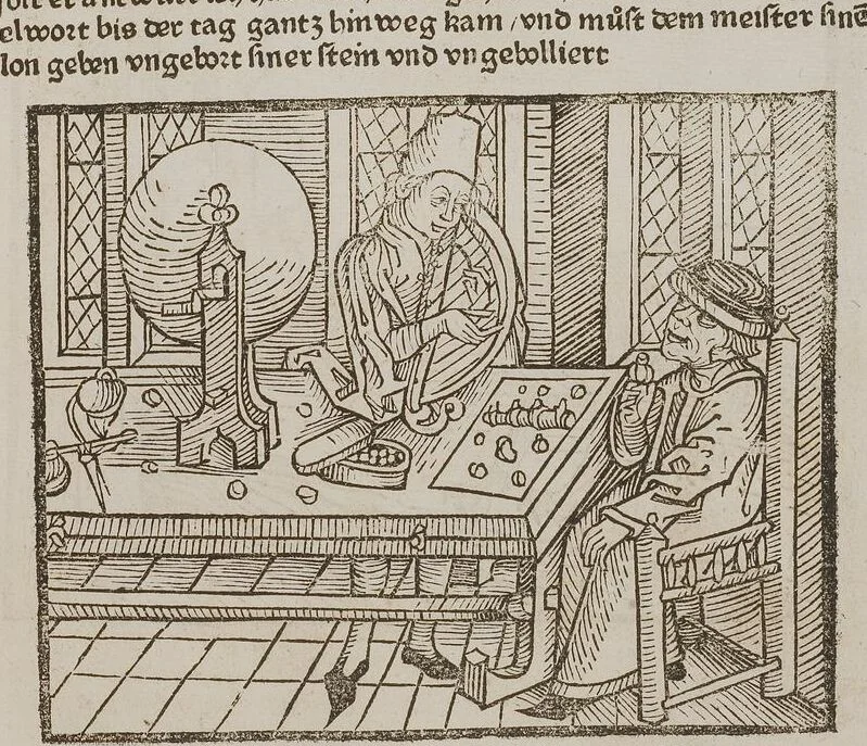 An illustration from Johann Lange ; Giovanni Boccaccio (Druck) ; Johannes Adelphus (Druck) ; Thomas Lirer (Druck) ; Johannes de Capua (Druck) ; Jacobus de Cessolis (Druck), leaf 419