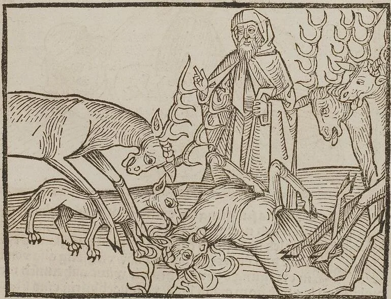 An illustration from Johann Lange ; Giovanni Boccaccio (Druck) ; Johannes Adelphus (Druck) ; Thomas Lirer (Druck) ; Johannes de Capua (Druck) ; Jacobus de Cessolis (Druck), leaf 435