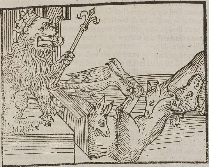 An illustration from Johann Lange ; Giovanni Boccaccio (Druck) ; Johannes Adelphus (Druck) ; Thomas Lirer (Druck) ; Johannes de Capua (Druck) ; Jacobus de Cessolis (Druck), leaf 459