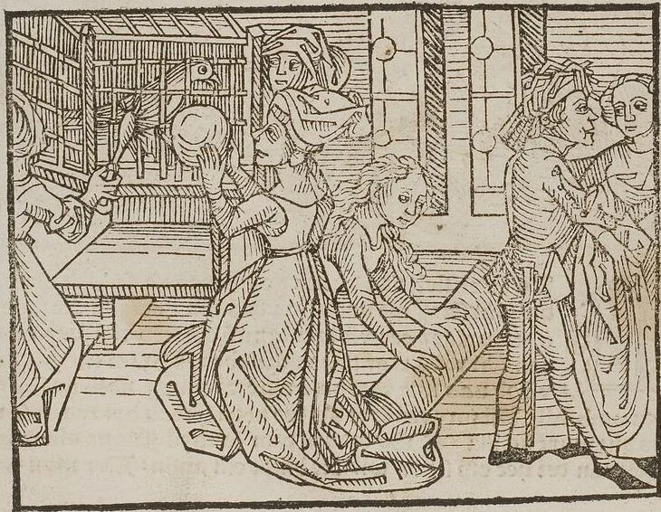 An illustration from Johann Lange ; Giovanni Boccaccio (Druck) ; Johannes Adelphus (Druck) ; Thomas Lirer (Druck) ; Johannes de Capua (Druck) ; Jacobus de Cessolis (Druck), leaf 466