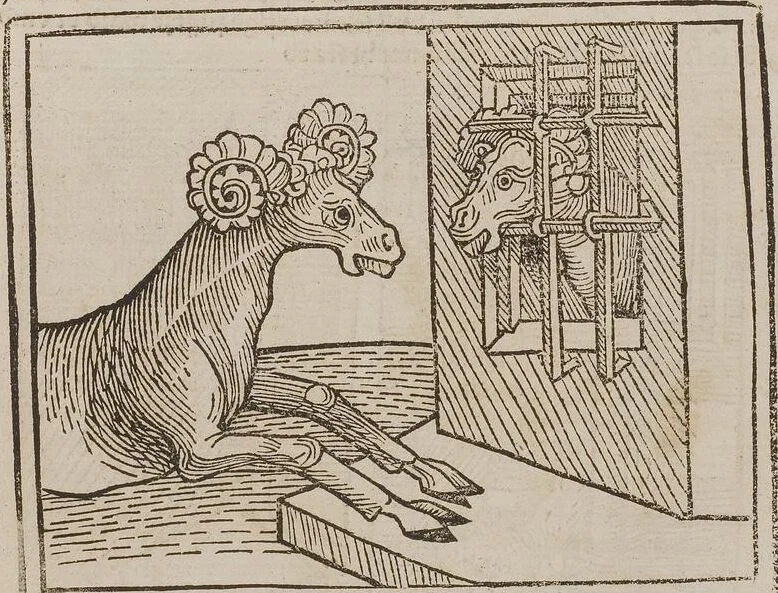 An illustration from Johann Lange ; Giovanni Boccaccio (Druck) ; Johannes Adelphus (Druck) ; Thomas Lirer (Druck) ; Johannes de Capua (Druck) ; Jacobus de Cessolis (Druck), leaf 485