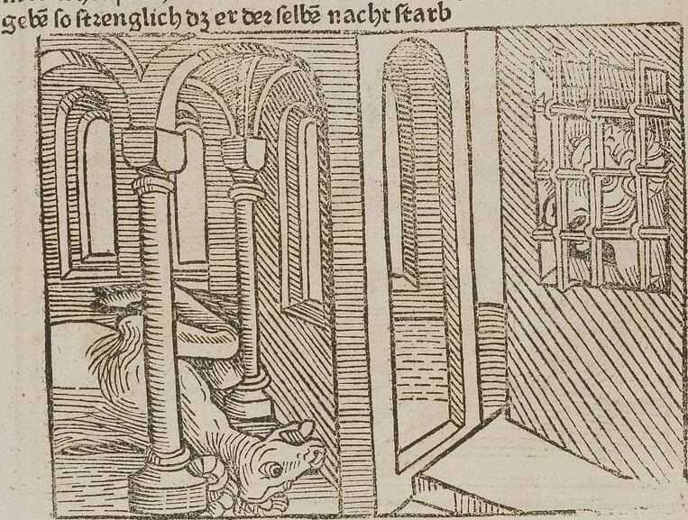 An illustration from Johann Lange ; Giovanni Boccaccio (Druck) ; Johannes Adelphus (Druck) ; Thomas Lirer (Druck) ; Johannes de Capua (Druck) ; Jacobus de Cessolis (Druck), leaf 486