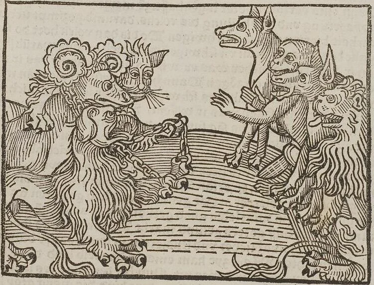An illustration from Johann Lange ; Giovanni Boccaccio (Druck) ; Johannes Adelphus (Druck) ; Thomas Lirer (Druck) ; Johannes de Capua (Druck) ; Jacobus de Cessolis (Druck), leaf 487