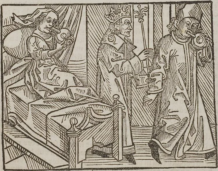 An illustration from Johann Lange ; Giovanni Boccaccio (Druck) ; Johannes Adelphus (Druck) ; Thomas Lirer (Druck) ; Johannes de Capua (Druck) ; Jacobus de Cessolis (Druck), leaf 489