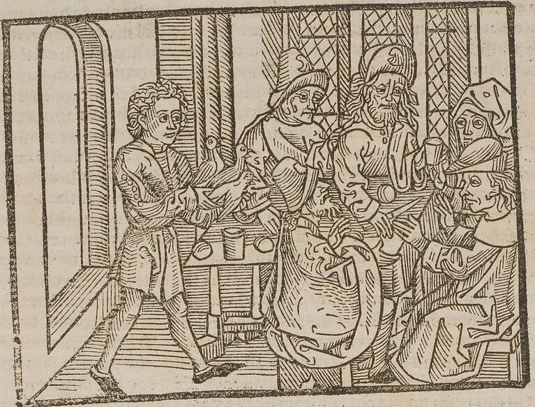 An illustration from Johann Lange ; Giovanni Boccaccio (Druck) ; Johannes Adelphus (Druck) ; Thomas Lirer (Druck) ; Johannes de Capua (Druck) ; Jacobus de Cessolis (Druck), leaf 498