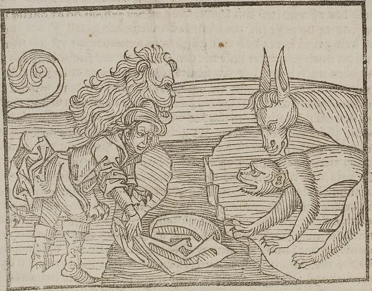 An illustration from Johann Lange ; Giovanni Boccaccio (Druck) ; Johannes Adelphus (Druck) ; Thomas Lirer (Druck) ; Johannes de Capua (Druck) ; Jacobus de Cessolis (Druck), leaf 550
