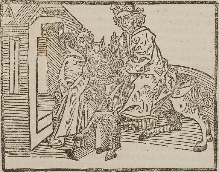 An illustration from Johann Lange ; Giovanni Boccaccio (Druck) ; Johannes Adelphus (Druck) ; Thomas Lirer (Druck) ; Johannes de Capua (Druck) ; Jacobus de Cessolis (Druck), leaf 575