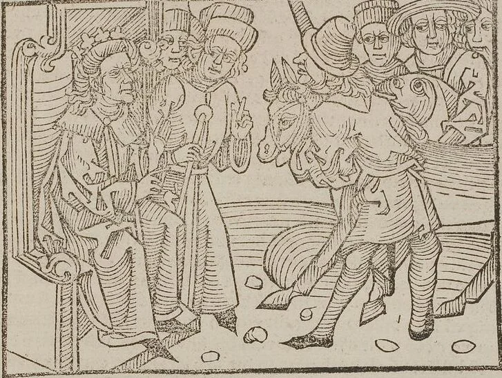 An illustration from Johann Lange ; Giovanni Boccaccio (Druck) ; Johannes Adelphus (Druck) ; Thomas Lirer (Druck) ; Johannes de Capua (Druck) ; Jacobus de Cessolis (Druck), leaf 577