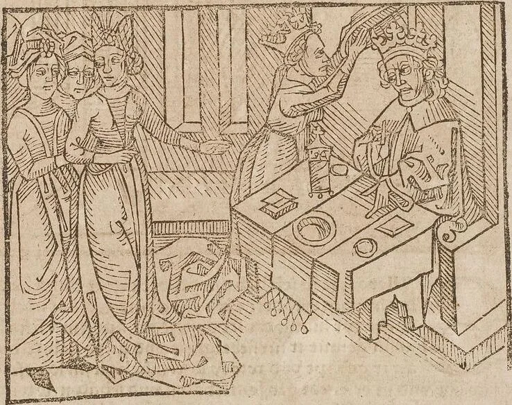 An illustration from Johann Lange ; Giovanni Boccaccio (Druck) ; Johannes Adelphus (Druck) ; Thomas Lirer (Druck) ; Johannes de Capua (Druck) ; Jacobus de Cessolis (Druck), leaf 579