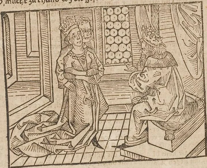 An illustration from Johann Lange ; Giovanni Boccaccio (Druck) ; Johannes Adelphus (Druck) ; Thomas Lirer (Druck) ; Johannes de Capua (Druck) ; Jacobus de Cessolis (Druck), leaf 586