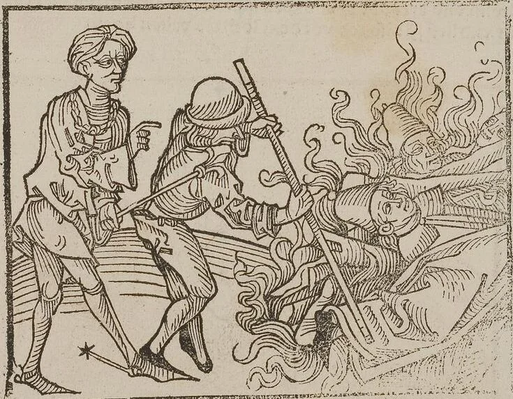 An illustration from Johann Lange ; Giovanni Boccaccio (Druck) ; Johannes Adelphus (Druck) ; Thomas Lirer (Druck) ; Johannes de Capua (Druck) ; Jacobus de Cessolis (Druck), leaf 587