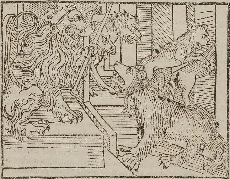 An illustration from Johann Lange ; Giovanni Boccaccio (Druck) ; Johannes Adelphus (Druck) ; Thomas Lirer (Druck) ; Johannes de Capua (Druck) ; Jacobus de Cessolis (Druck), leaf 597