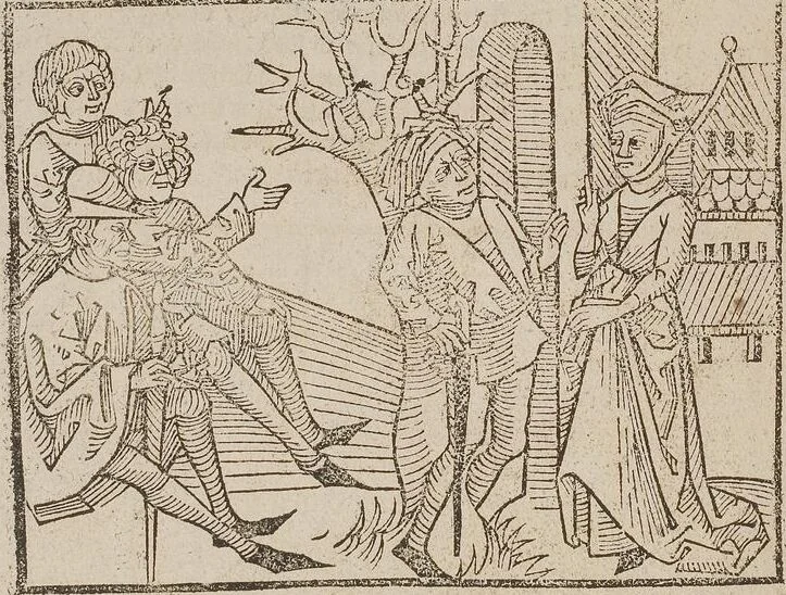 An illustration from Johann Lange ; Giovanni Boccaccio (Druck) ; Johannes Adelphus (Druck) ; Thomas Lirer (Druck) ; Johannes de Capua (Druck) ; Jacobus de Cessolis (Druck), leaf 608