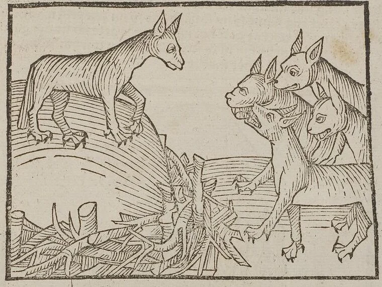 An illustration from Johann Lange ; Giovanni Boccaccio (Druck) ; Johannes Adelphus (Druck) ; Thomas Lirer (Druck) ; Johannes de Capua (Druck) ; Jacobus de Cessolis (Druck), leaf 617