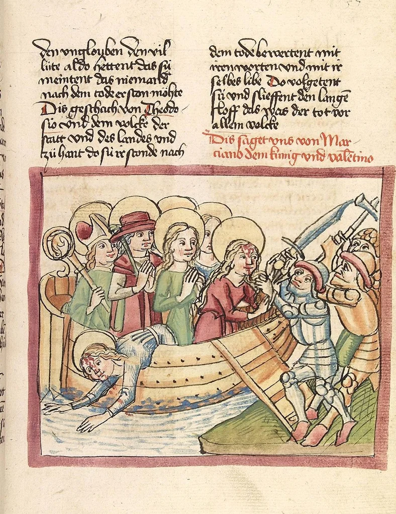 An illustration from Chronicon pontificum et imperatorum, deutsch, 1460, leaf 123