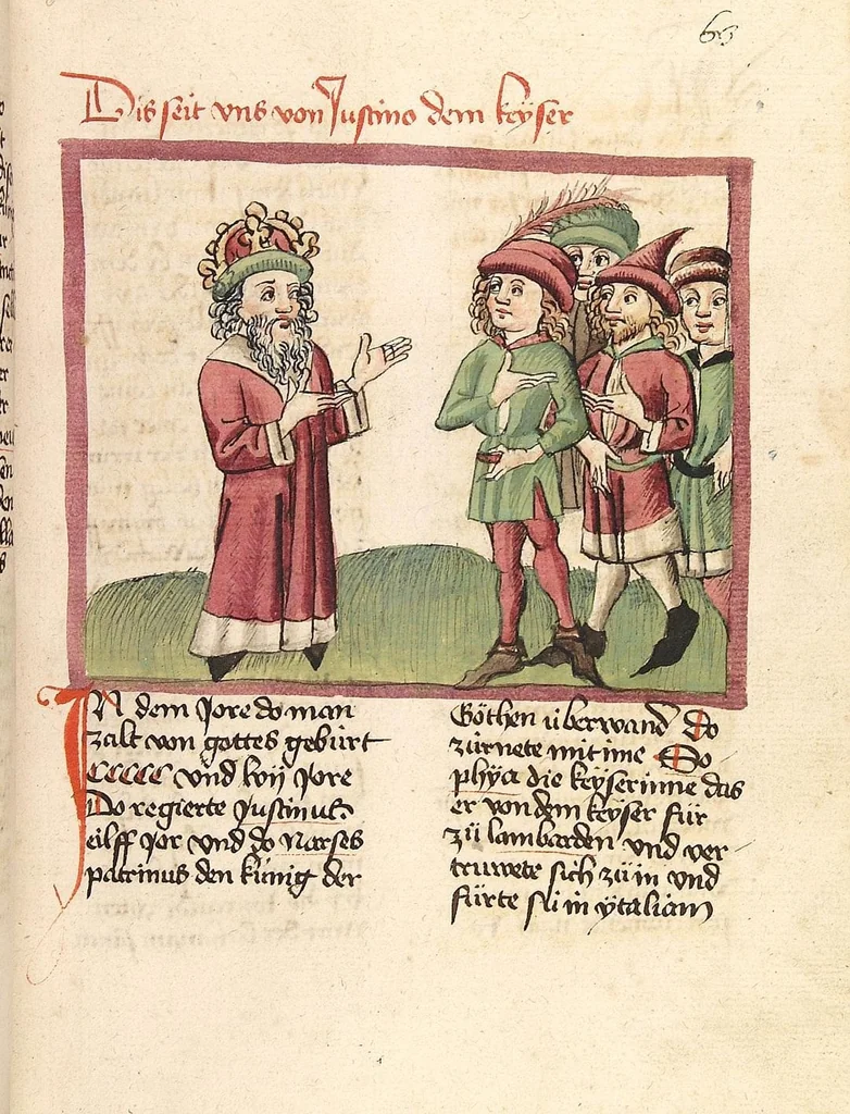 An illustration from Chronicon pontificum et imperatorum, deutsch, 1460, leaf 135