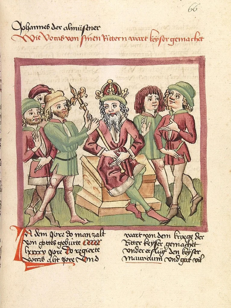 An illustration from Chronicon pontificum et imperatorum, deutsch, 1460, leaf 141