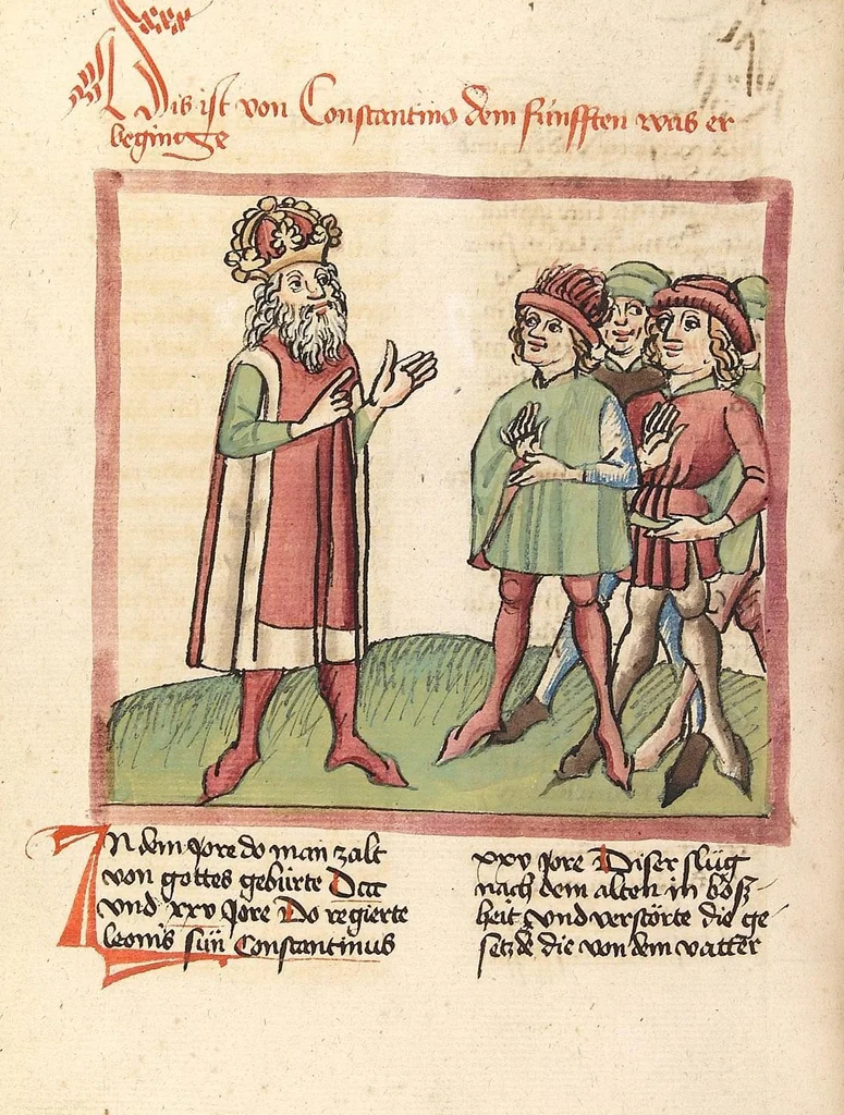 An illustration from Chronicon pontificum et imperatorum, deutsch, 1460, leaf 156