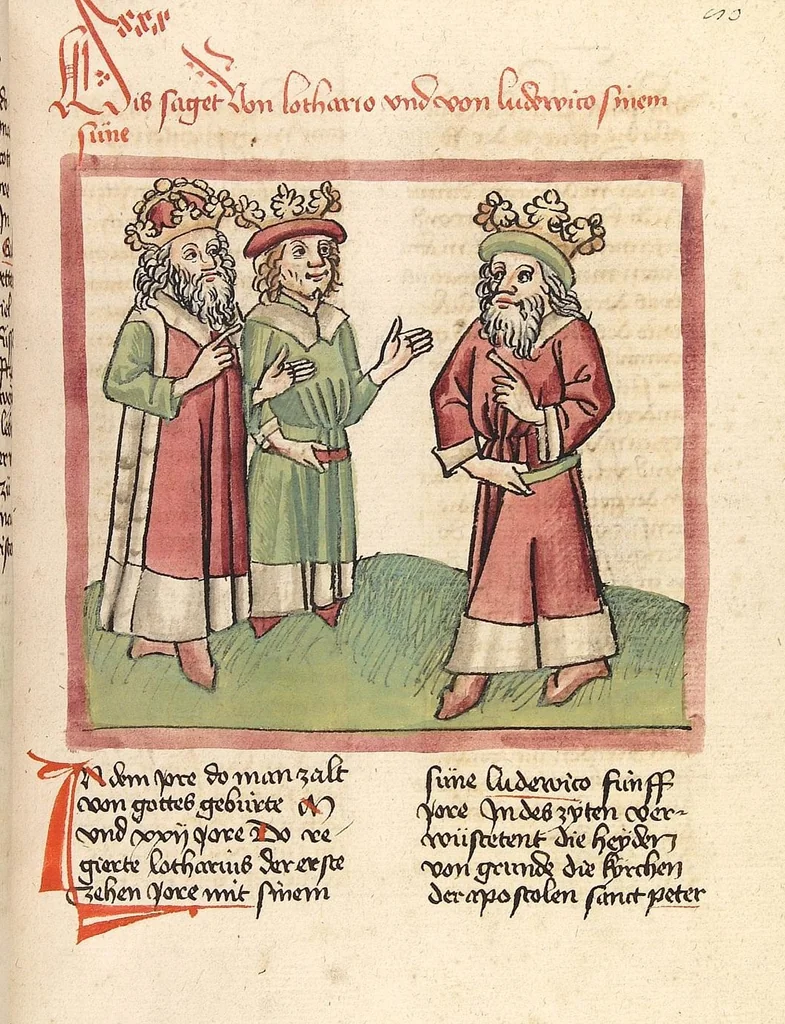 An illustration from Chronicon pontificum et imperatorum, deutsch, 1460, leaf 169