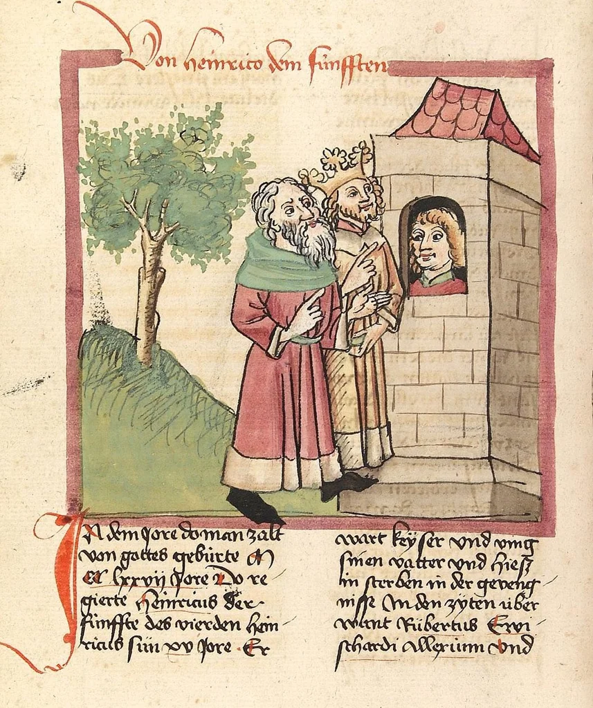 An illustration from Chronicon pontificum et imperatorum, deutsch, 1460, leaf 202