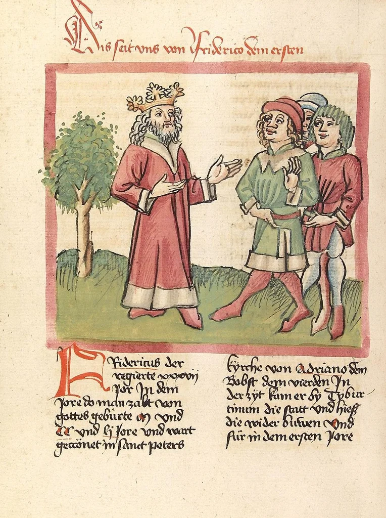 An illustration from Chronicon pontificum et imperatorum, deutsch, 1460, leaf 208
