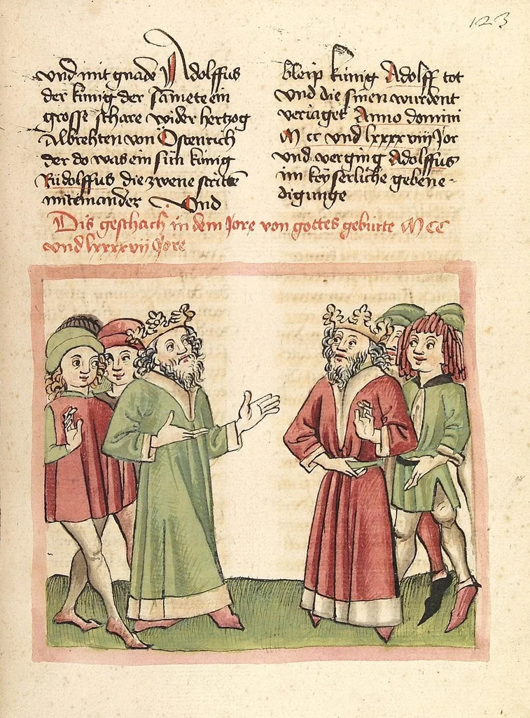 An illustration from Chronicon pontificum et imperatorum, deutsch, 1460, leaf 235