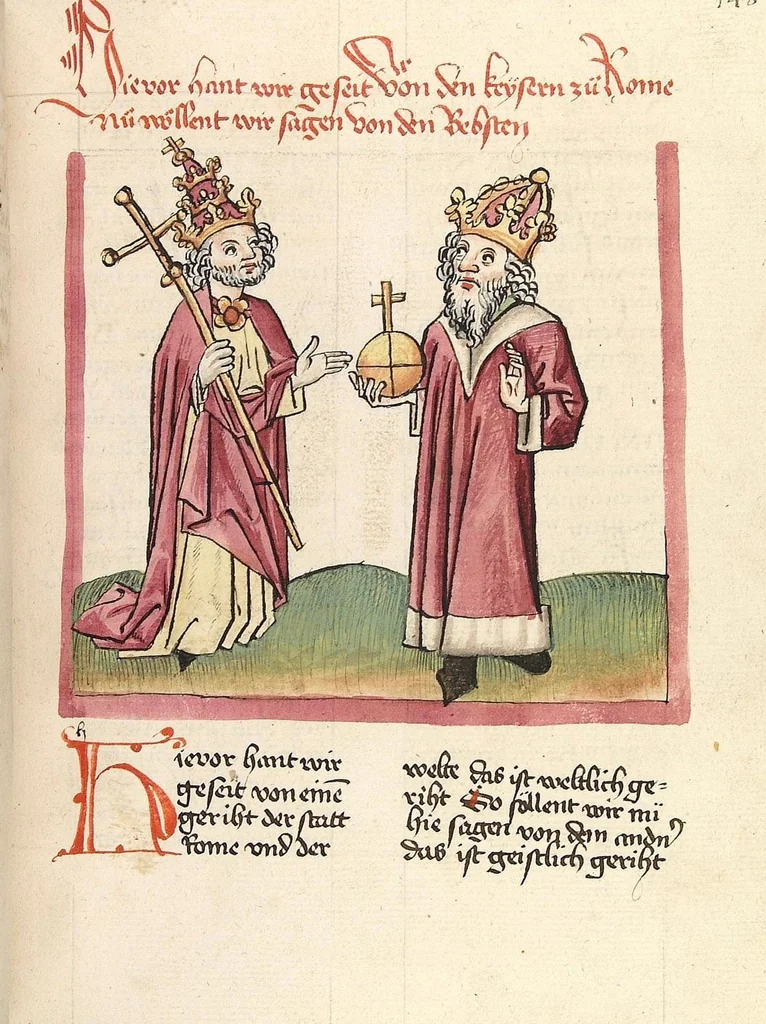 An illustration from Chronicon pontificum et imperatorum, deutsch, 1460, leaf 291