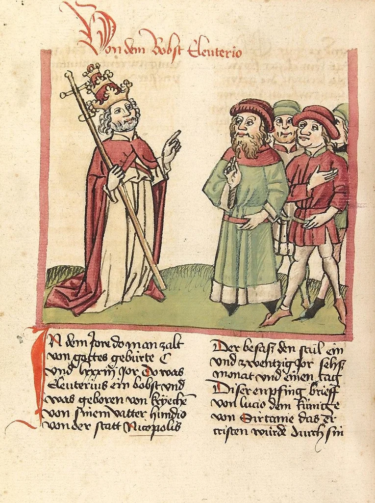 An illustration from Chronicon pontificum et imperatorum, deutsch, 1460, leaf 318