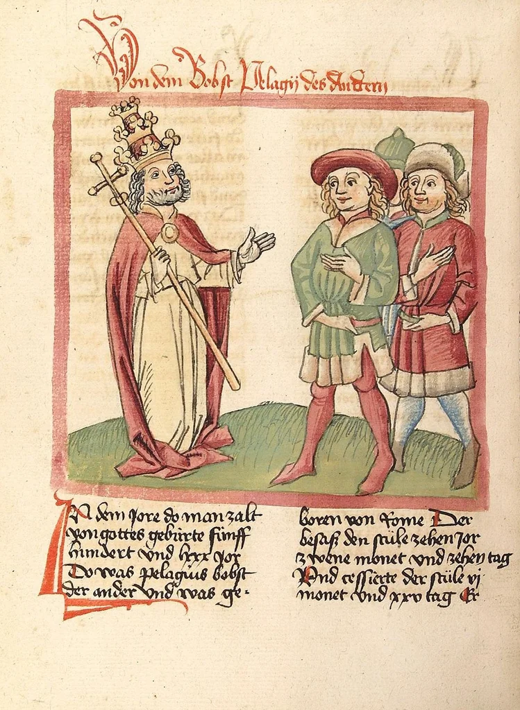 An illustration from Chronicon pontificum et imperatorum, deutsch, 1460, leaf 368