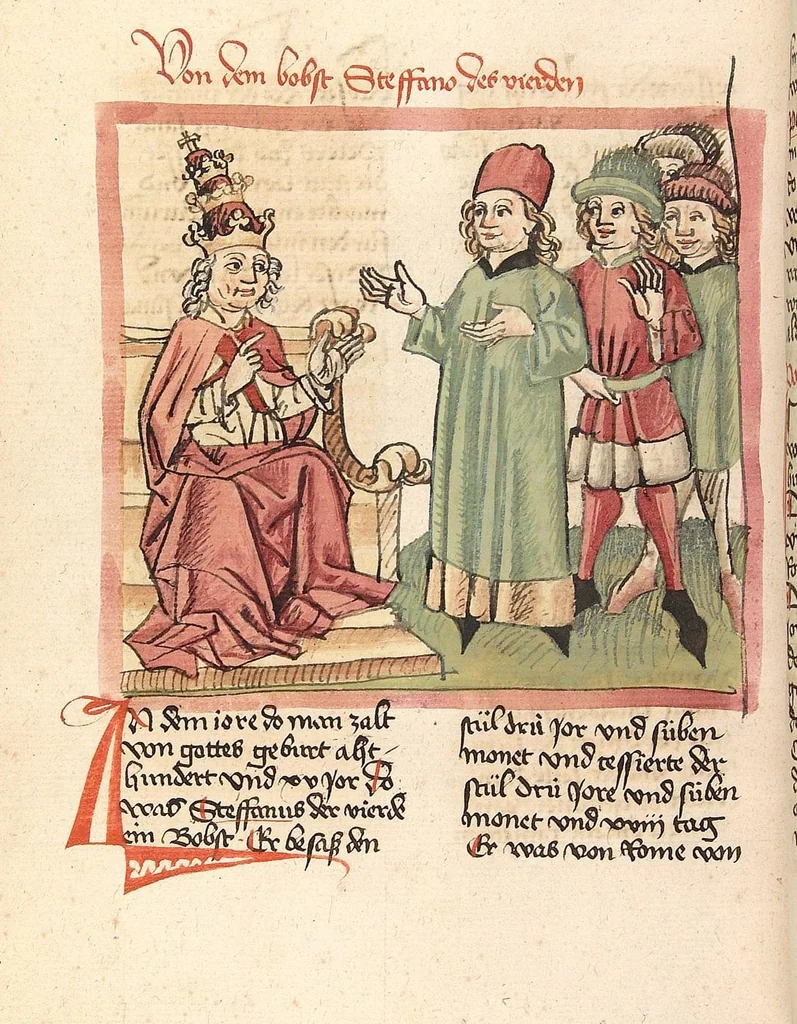 An illustration from Chronicon pontificum et imperatorum, deutsch, 1460, leaf 400