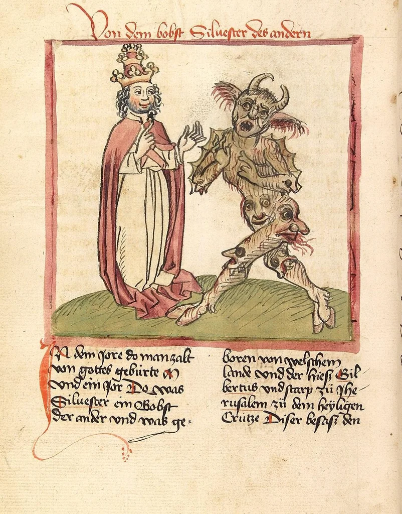 An illustration from Chronicon pontificum et imperatorum, deutsch, 1460, leaf 428