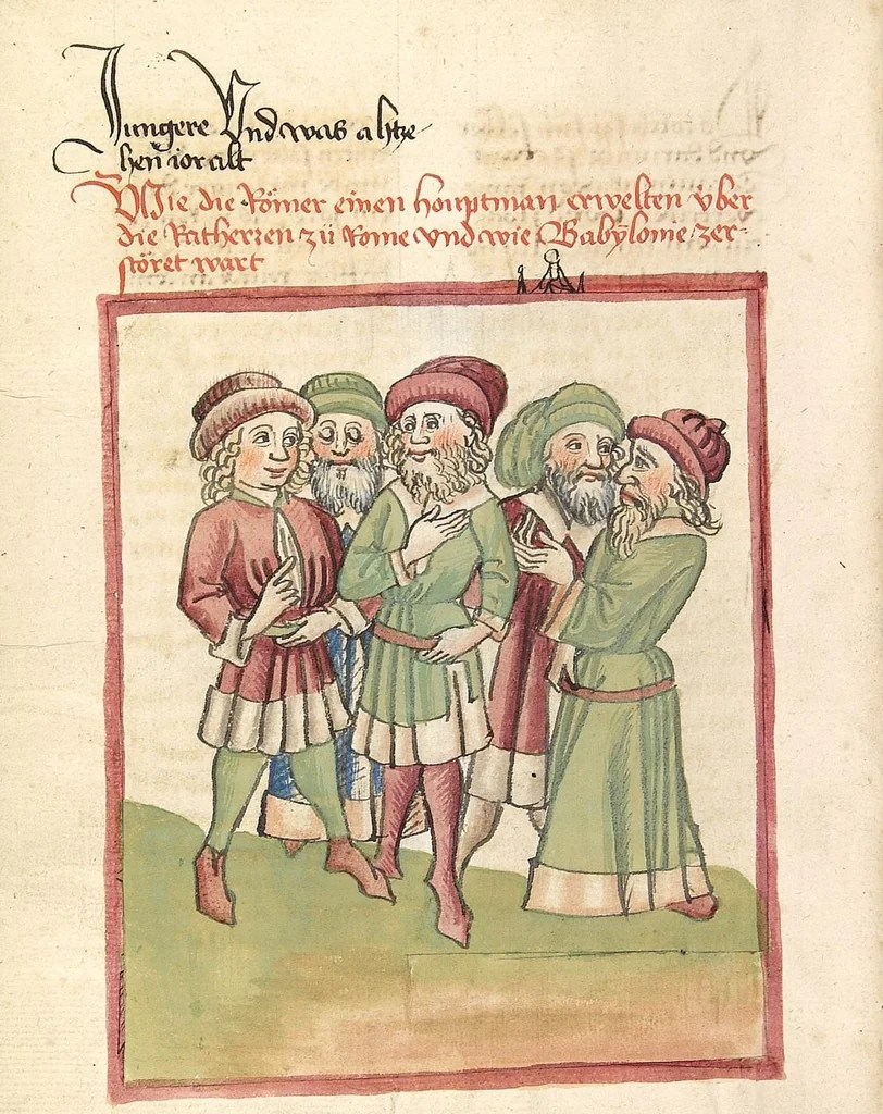 An illustration from Chronicon pontificum et imperatorum, deutsch, 1460, leaf 44