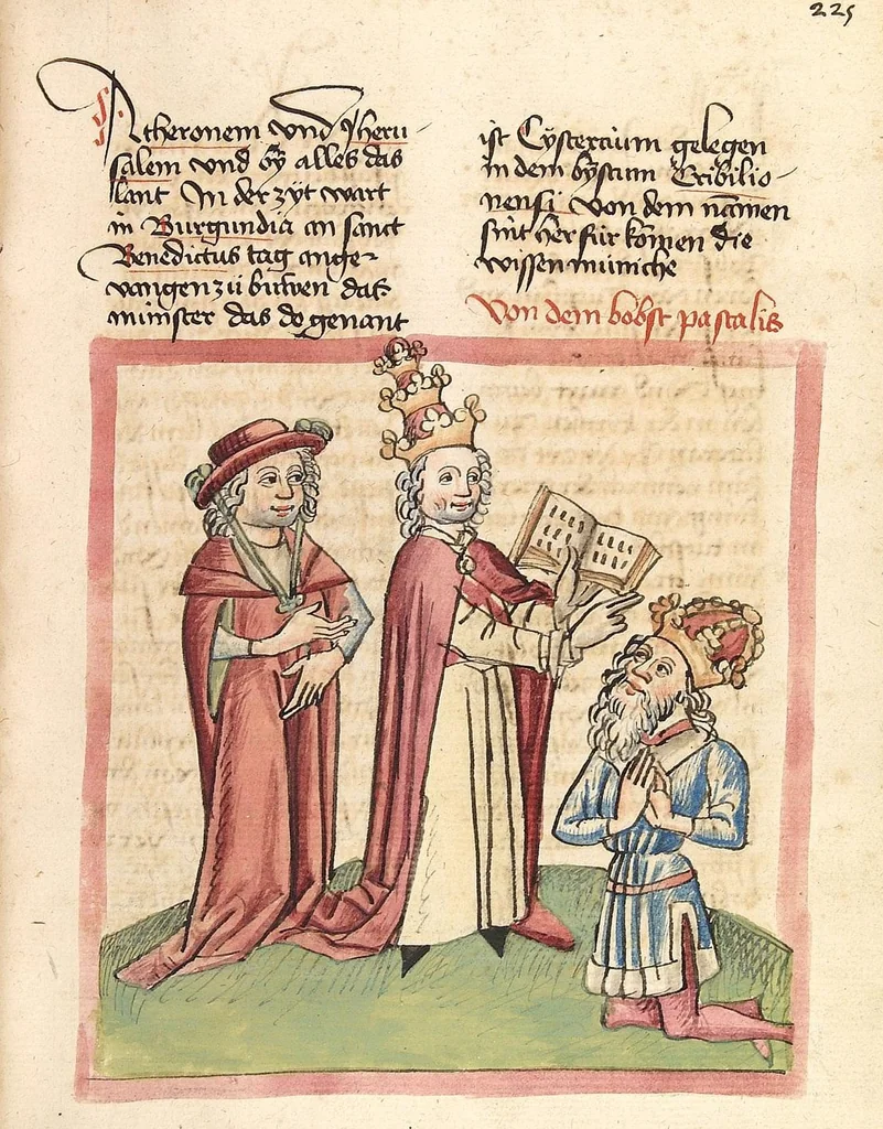 An illustration from Chronicon pontificum et imperatorum, deutsch, 1460, leaf 445