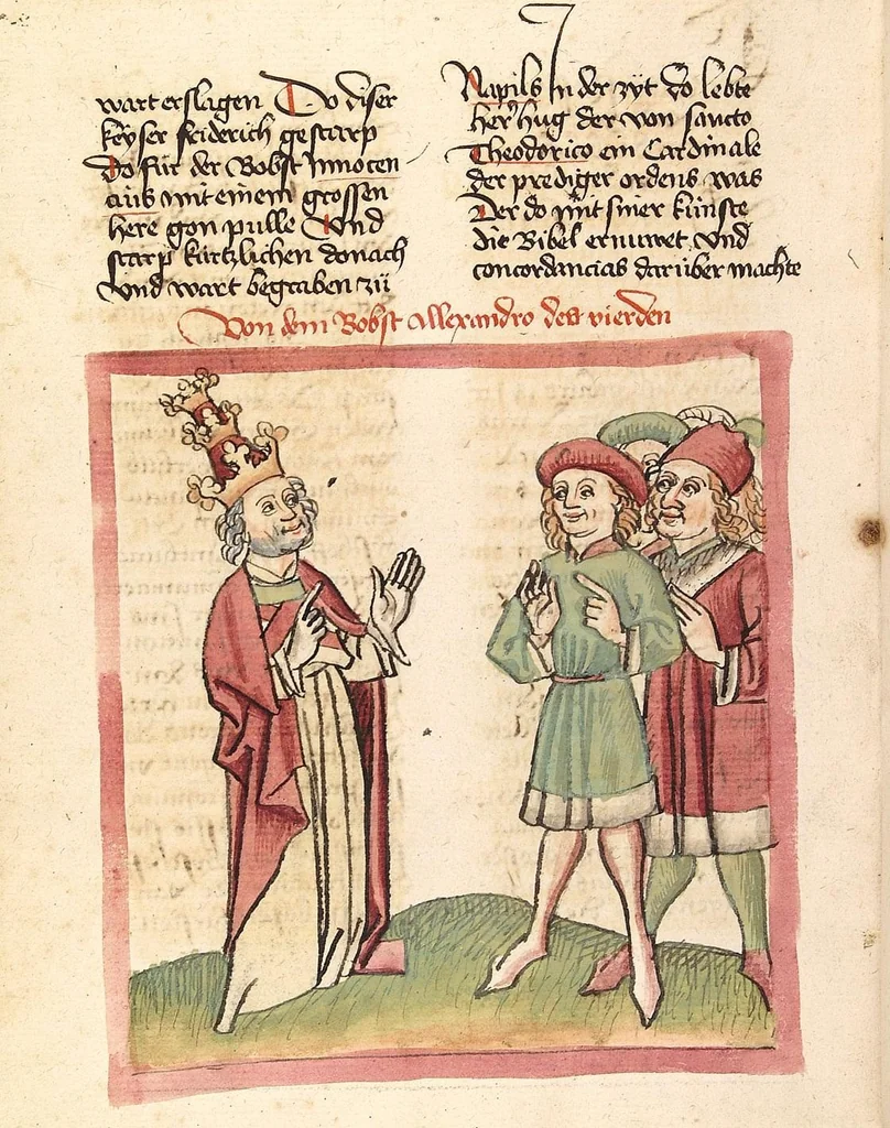 An illustration from Chronicon pontificum et imperatorum, deutsch, 1460, leaf 466