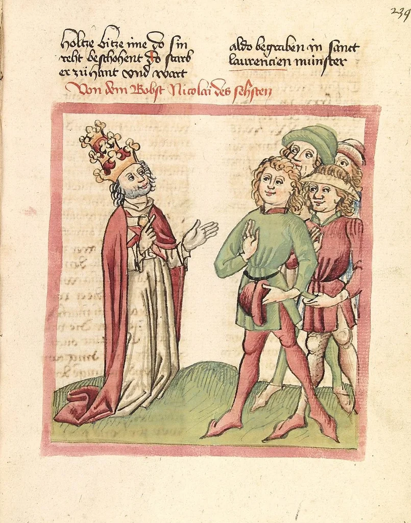 An illustration from Chronicon pontificum et imperatorum, deutsch, 1460, leaf 473