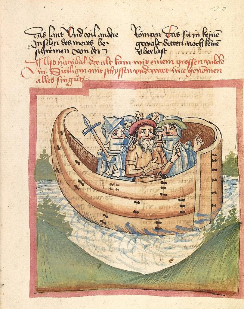 An illustration from Chronicon pontificum et imperatorum, deutsch, 1460, leaf 49
