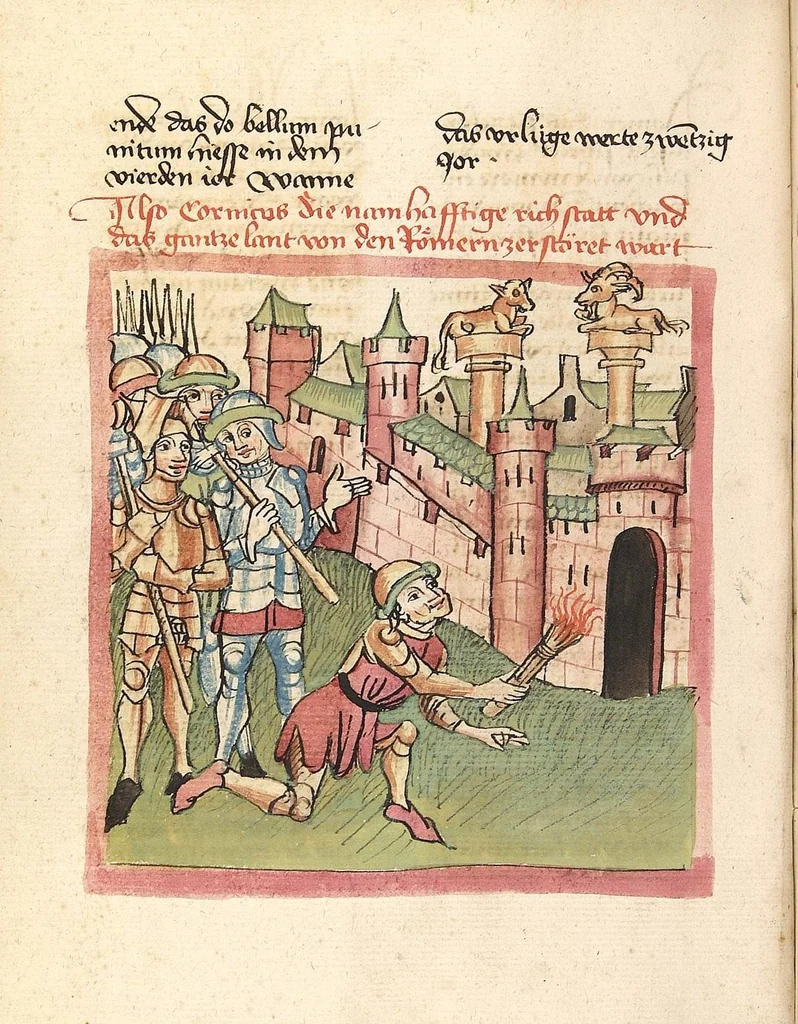 An illustration from Chronicon pontificum et imperatorum, deutsch, 1460, leaf 60
