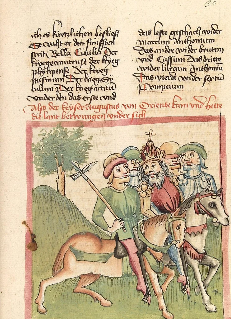 An illustration from Chronicon pontificum et imperatorum, deutsch, 1460, leaf 69