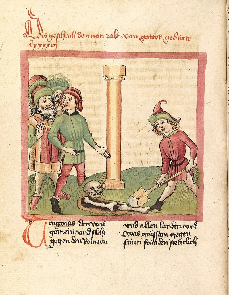 An illustration from Chronicon pontificum et imperatorum, deutsch, 1460, leaf 84